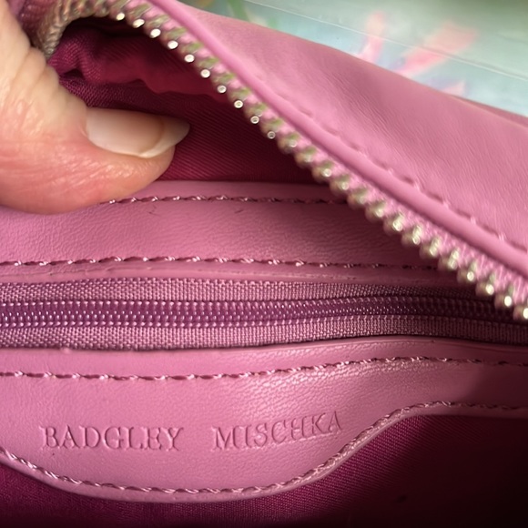 Badgley Mischka  NWT  quilted/beaded bag Crossbody /braided chain  Vegan Violet - Picture 11 of 11